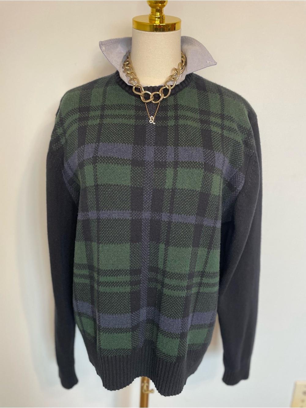 COTTON :: plaid heavyweight sweater - Original Weatherproof Vintage